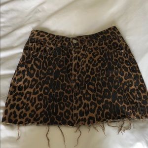 Leopard Jean Skirt